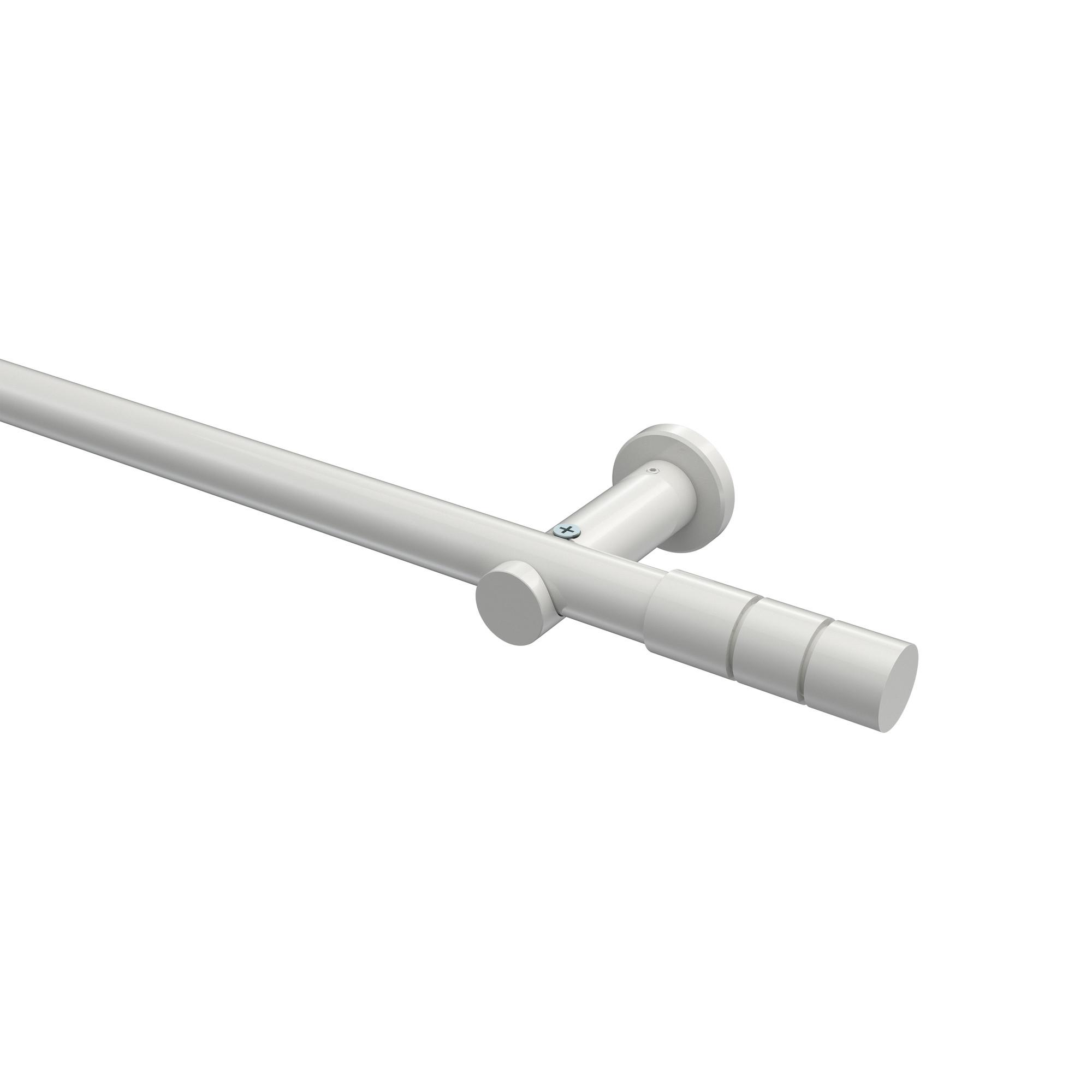 GARDINENSTANGE Platon Elanto 140 cm, 1-läufig (ohne Ringe), 20 mm Ø Weiß - Weiß, Metall (140cm) - INTERDECO