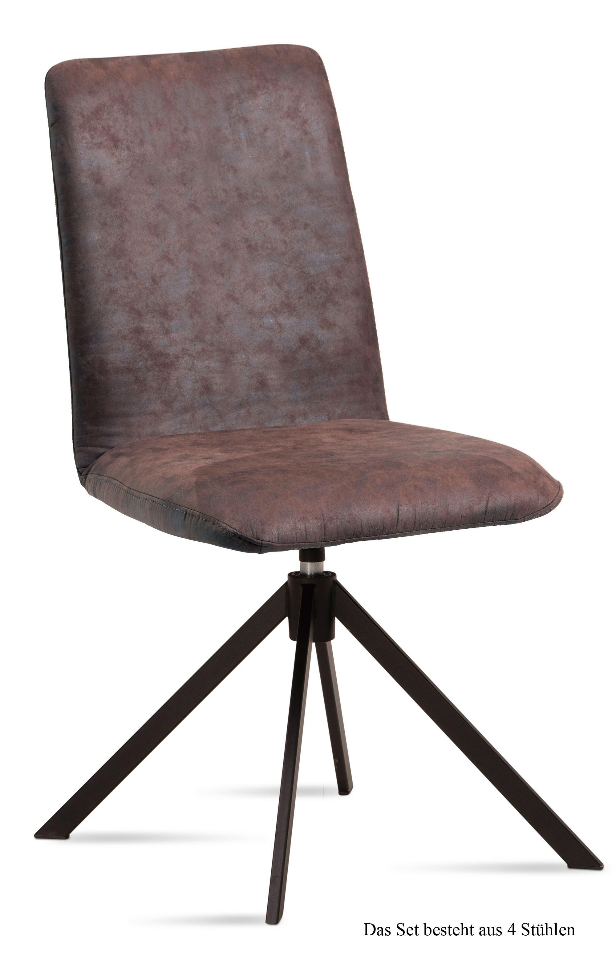 ESSZIMMERSTUHL drehbar (4er-Set) Deanne 47x92x60 Schwarz/Braun - Schwarz/Braun, Kunststoff (60/92/47cm) - 58aufmkessel