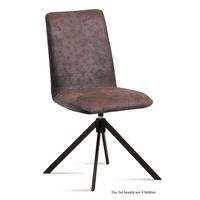 ESSZIMMERSTUHL drehbar (4er-Set) Deanne 47x92x60 Schwarz/Braun - Schwarz/Braun, Kunststoff (60/92/47cm) - 58aufmkessel
