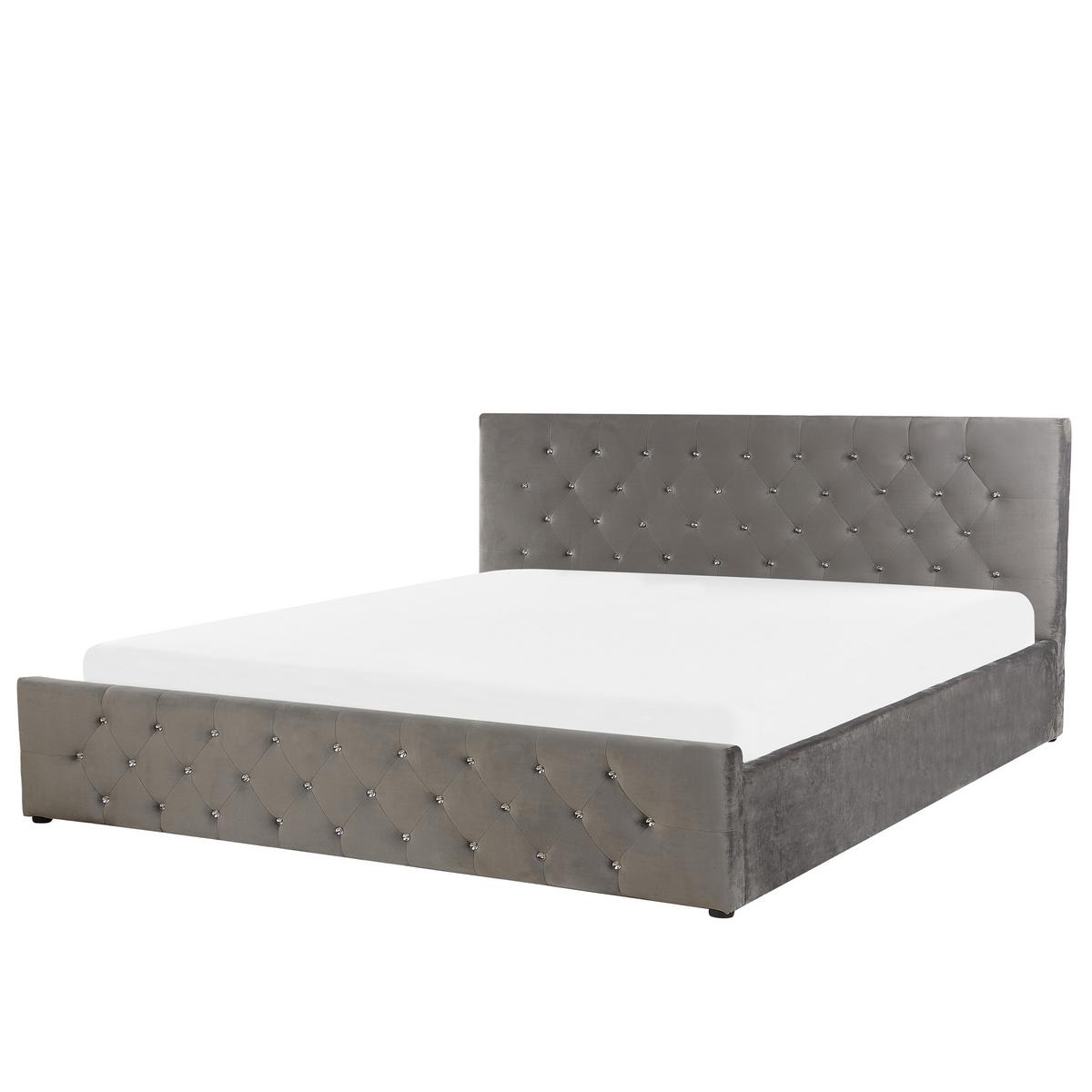 POLSTERBETT 180/200cm Grau Amiens - Grau, Textil (180/200cm) - Beliani