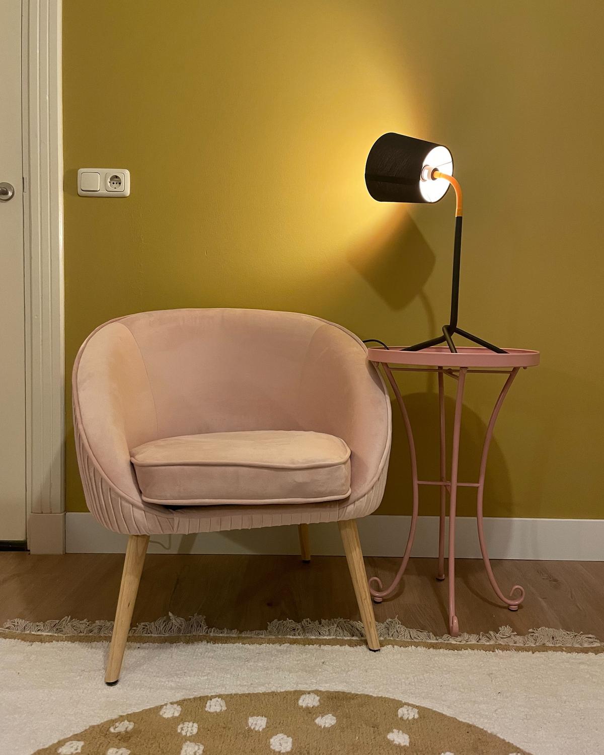 SESSEL Samtstoff Rosa Tromso - Pink, Holz/Textil (73/73/54cm) - Beliani