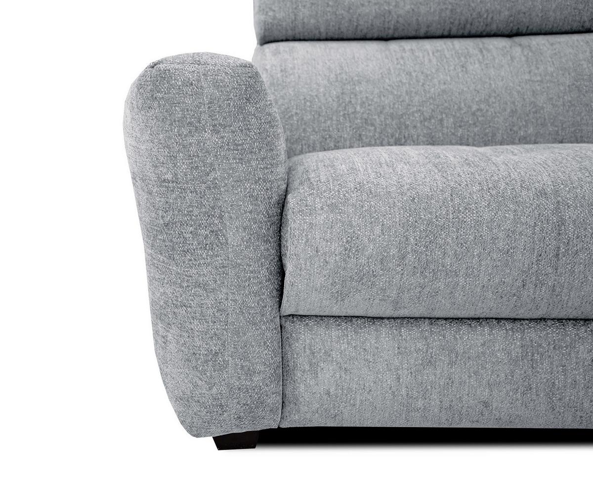 SOFA CALVERA 3-Sitzer mit 2 Relaxfunktionen, hellgrau - Hellgrau, Holzwerkstoff/Textil (204/79/106cm) - Wozimo
