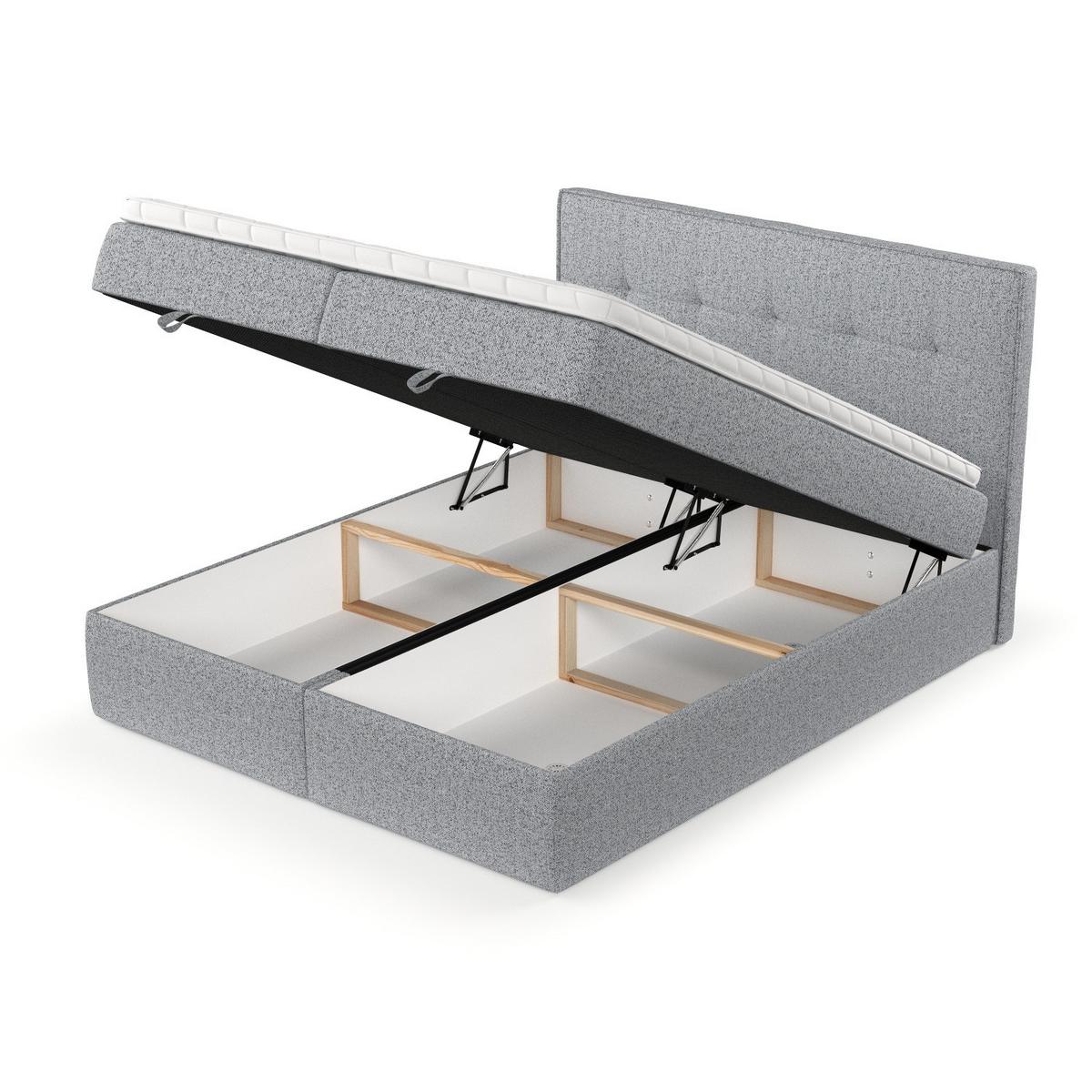 BOXBETT Tivra 180/200 cm Grau im Riva Stoff - Schwarz/Grau, Holz/Holzwerkstoff (180/200cm) - AltaBeds