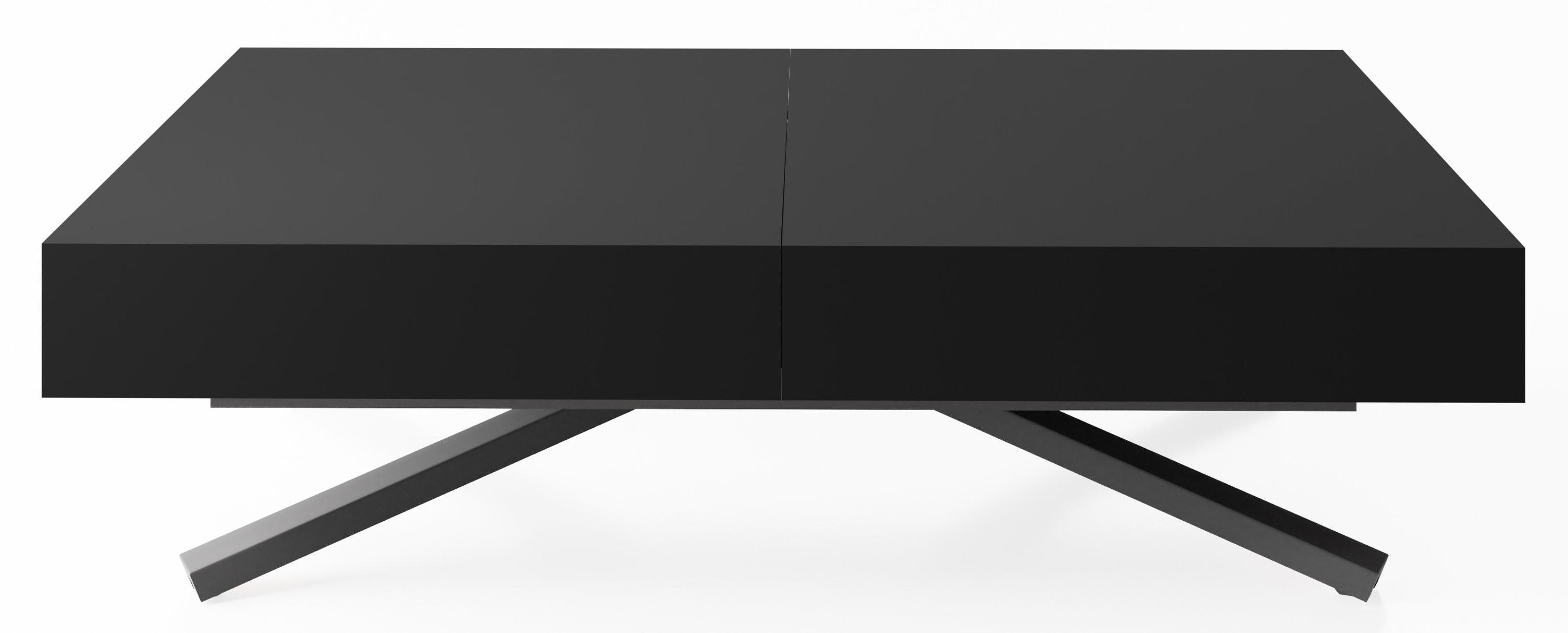 COUCHTISCH Cavetta X höhenverstellbar ausziehbar, Schwarz 120-200/80/27-76 cm - Schwarz, Holzwerkstoff/Metall (80/200/76cm) - WFL GROUP