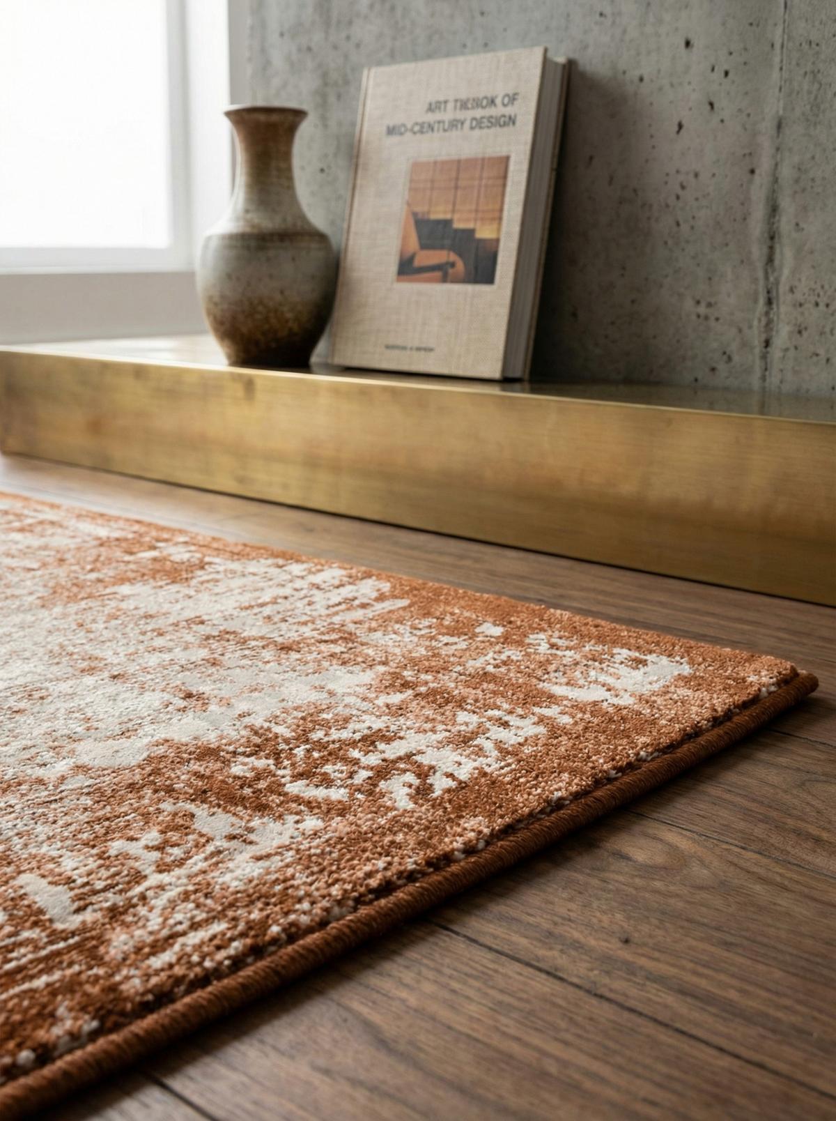 TEPPICH TIBER-Rieti, abstrakt, Terrakotta, 120 x 170 cm - Orange, Textil (170/120cm) - KADIMA DESIGN