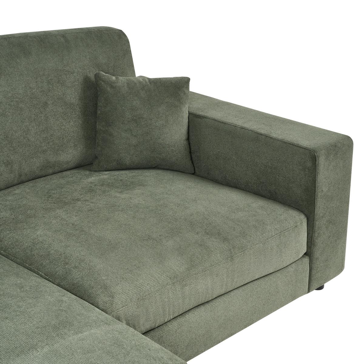 ECKSOFA 3-Sitzer Stoff Grün rechtsseitig Lofoten - Grün, Textil (250/185cm) - Beliani