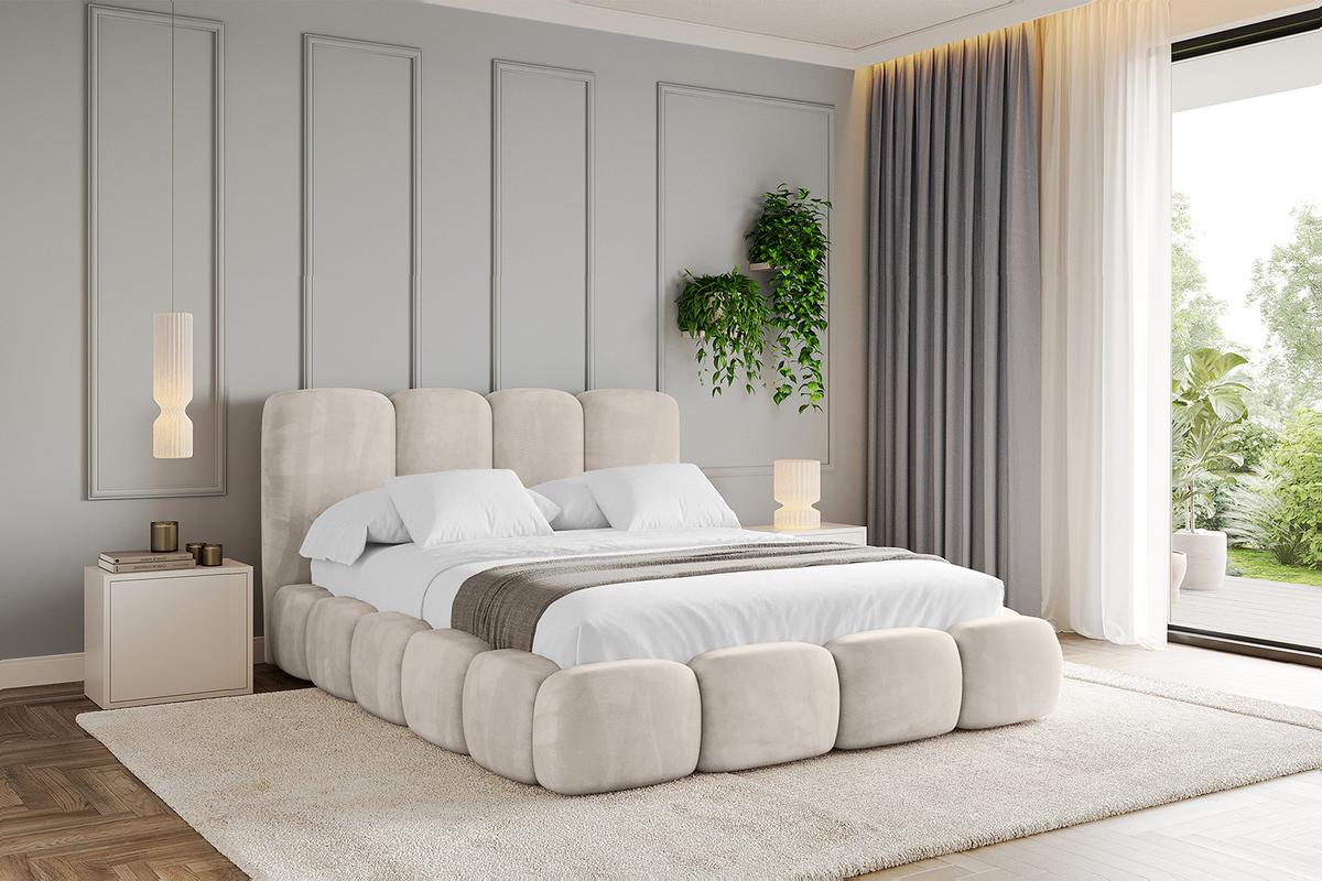 POLSTERBETT mit Bettkasten und Lattenrost, Boxbett ohne Matratze - KALA 180x200 Beige - Beige, Holzwerkstoff/Textil (180/200cm) - ALTDECOR