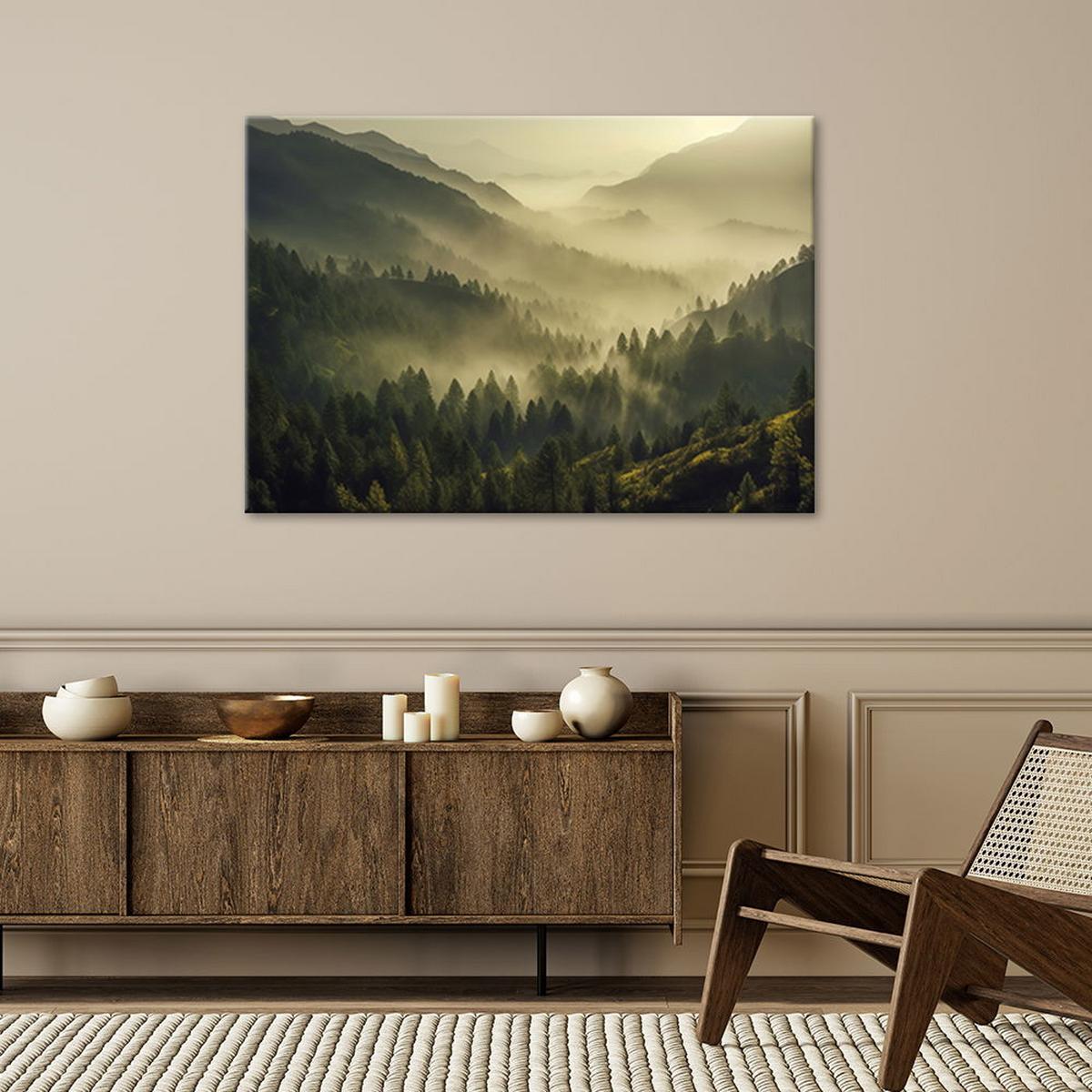 KUNSTDRUCK Grün 90/60 cm - Grün, Textil (90/60cm) - KUNSTLOFT