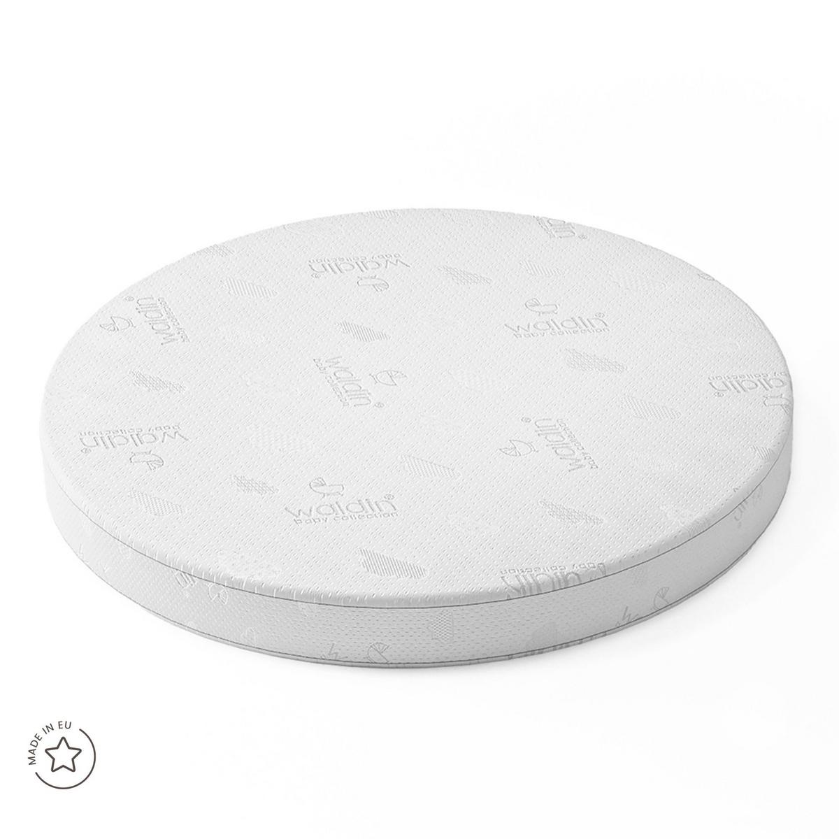 BABY Kokosmatratze 7in1 oval - Weiß, Naturmaterialien/Textil (73/73cm) - waldin