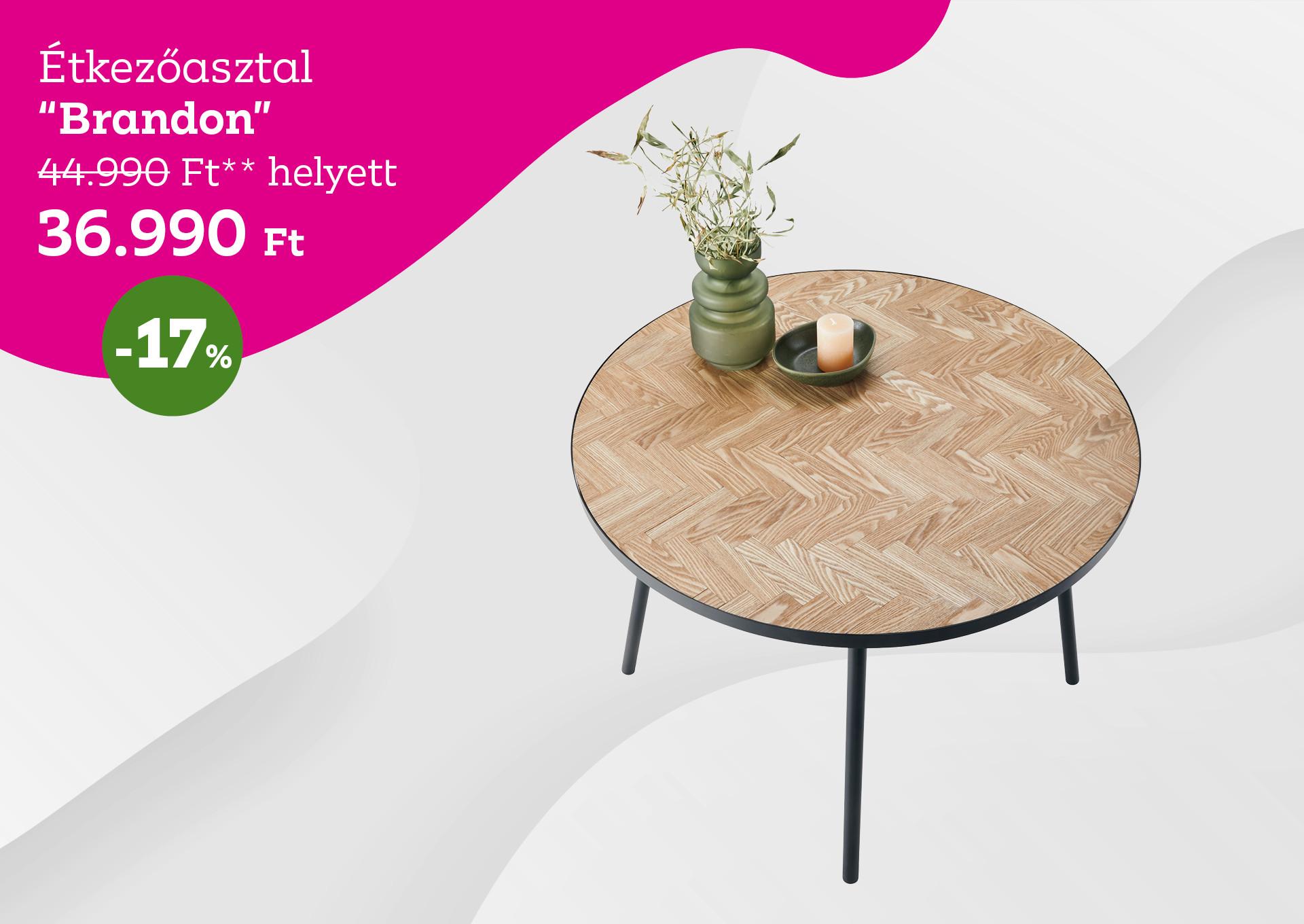 Étkezőasztal Brandon 44990 Forint helyett 36990 Forint, kedvezmény mértéke 17%