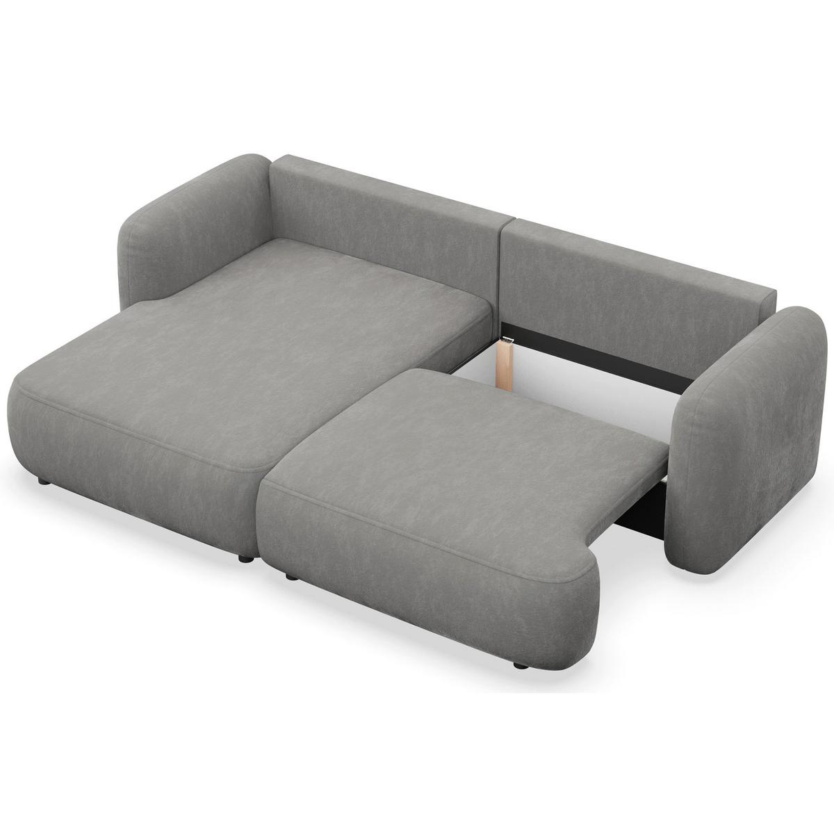 ECKSOFA Tvoya graues Chenille - Schwarz/Grau, Kunststoff/Textil (267/175cm) - Selsey