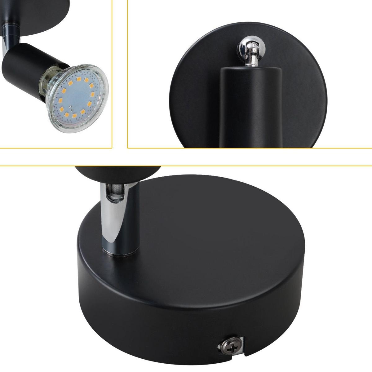 DECKENSTRAHLER Funkelmund 7.7/10.5/7.7 cm - Schwarz, Metall (7.7/7.7/10.5cm) - ZMH