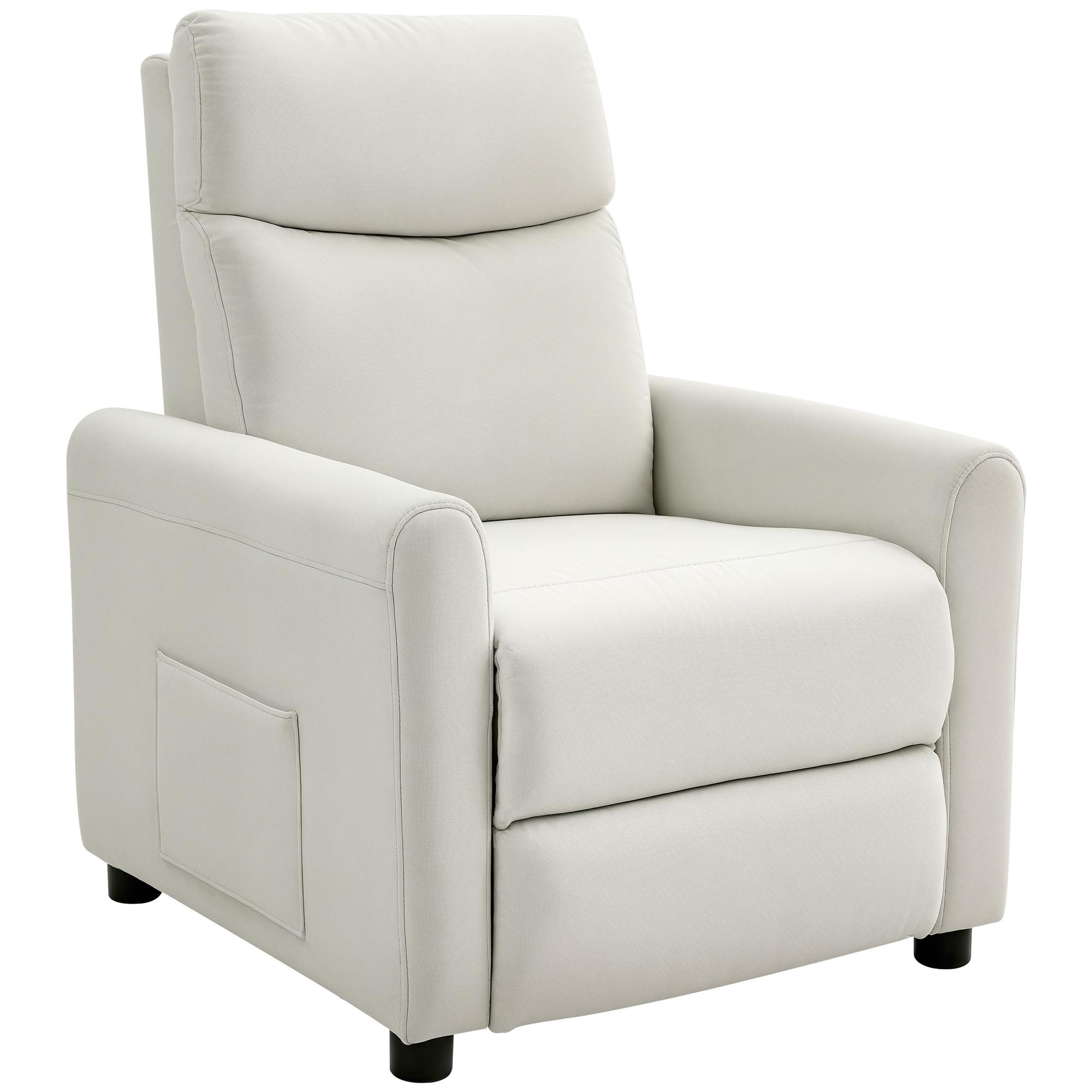 RELAXSESSEL Polyester Cremeweiß - Creme, Textil (73/100/86cm) - HOMCOM