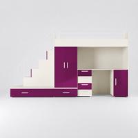 KASCHMIR Kinderset RAJ 5, Hochglanz - Kaschmir/Violett, Holzwerkstoff (320/180/86cm) - Lookway