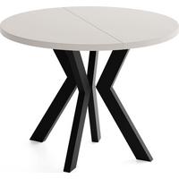 ESSTISCH Savio rund ausziehbar verlängerbar, Kaschmir 80-130/80/77 cm - Kaschmir/Beige, Holz/Holzwerkstoff (80/130/77cm) - WFL GROUP