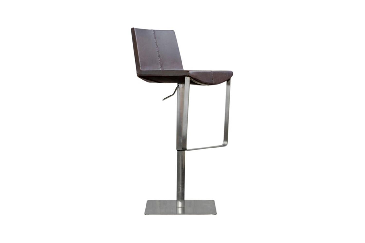 BARHOCKER FES Dunkelbraun Kunstleder - Dunkelbraun, Leder (42/85/51cm) - KAWOLA