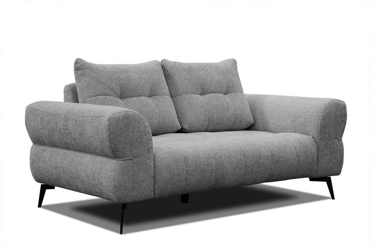 SOFA SALVINI 2-Sitzer, grau - Schwarz/Grau, Holzwerkstoff/Textil (176/88/99cm) - Wozimo