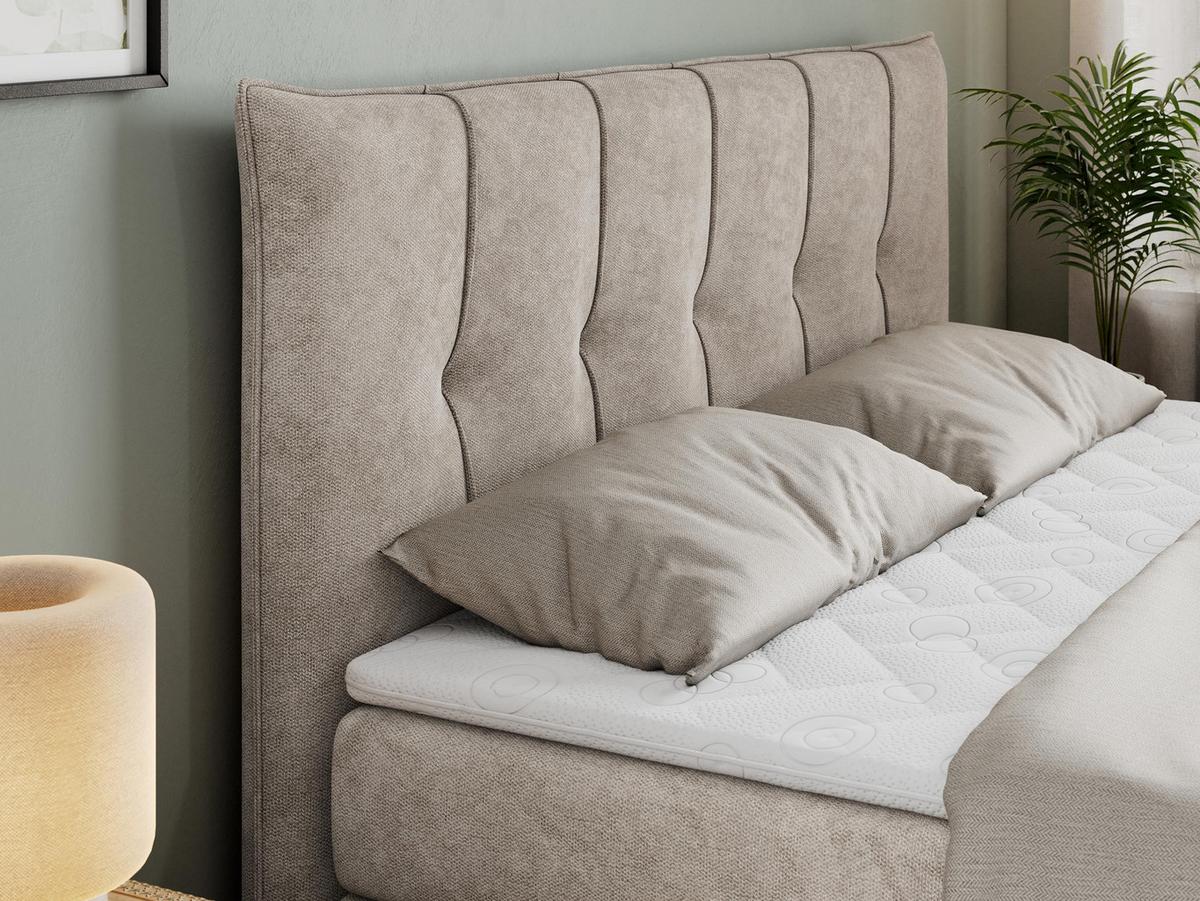 BOXSPRINGBETT PREMIUM 10 KING 180/200 Beige Struktur - H3 - Beige, Holz/Textil (180/200cm) - MKS