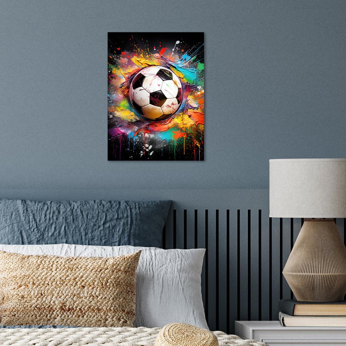 POSTER Fußball - Farbe - Farben - Schwarz - Weiß Wandbilder 30x40 cm - Weiß, Papier (30/40/0.1cm) - MuchoWow