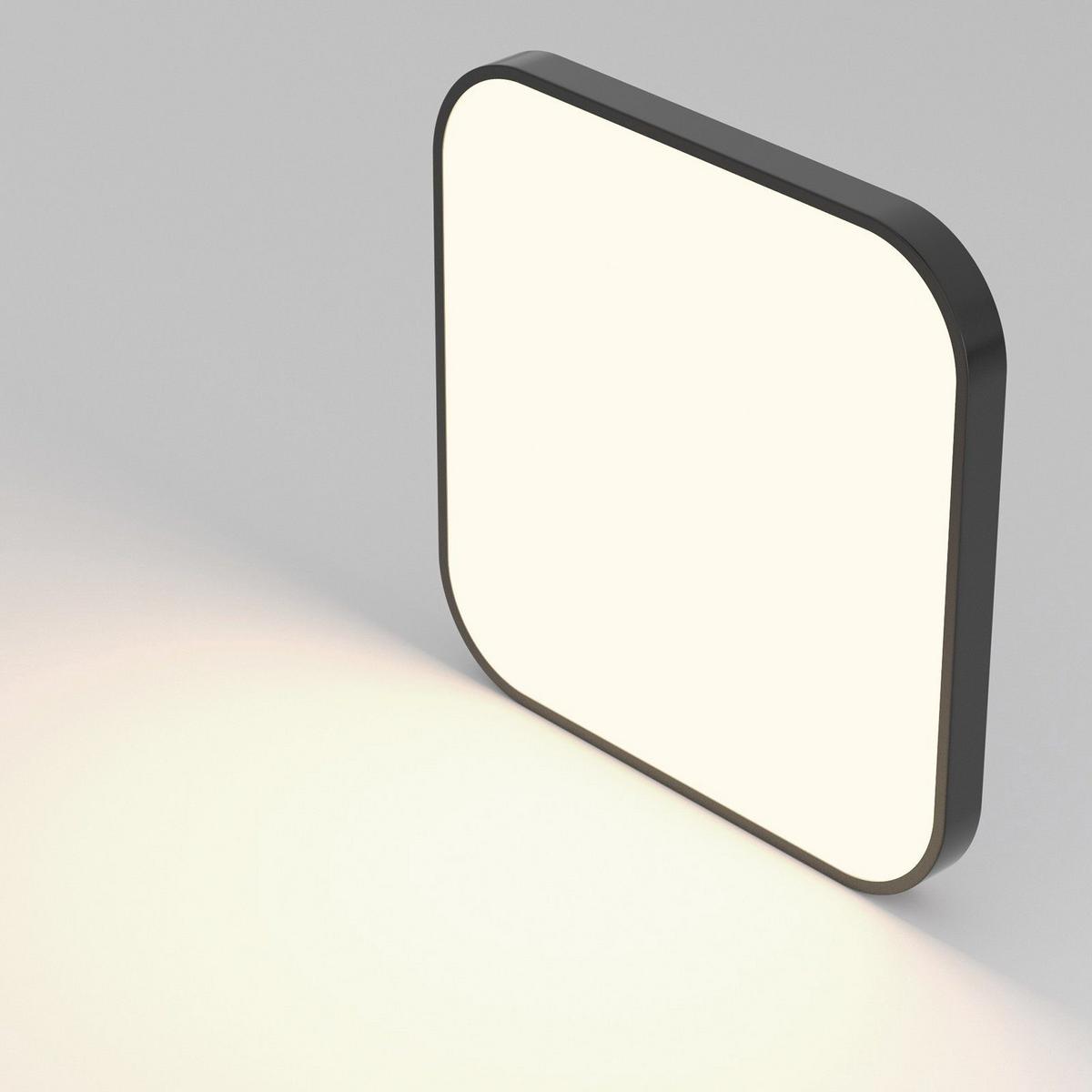 LED-DECKENLEUCHTE Leipzig 4000K-Neutralweiß 27/27/3 cm - Schwarz, Kunststoff (27/27/3cm) - Nettlife