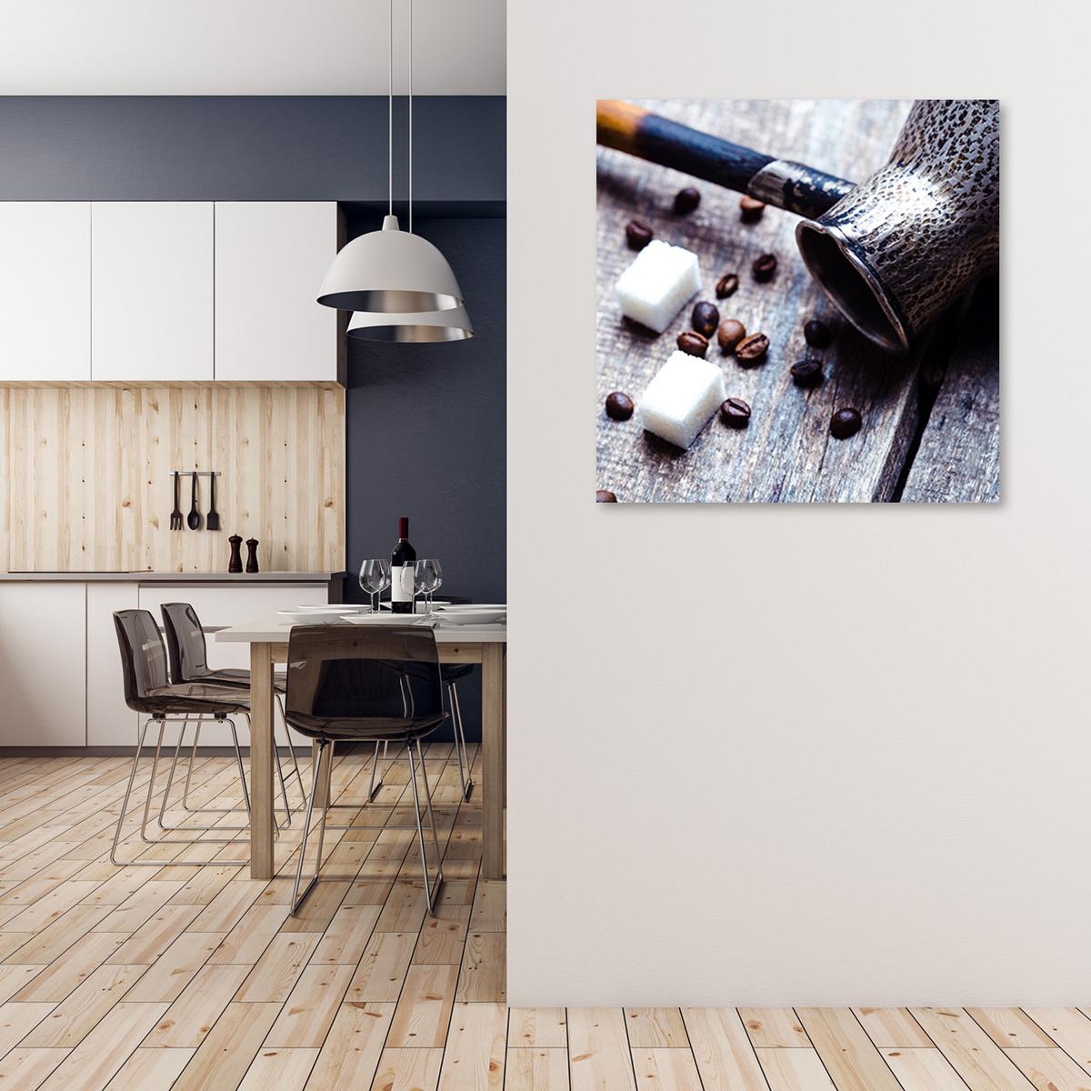 WANDBILD kaffeekrug und zucker - Grau, Textil (30/30cm) - Feeby
