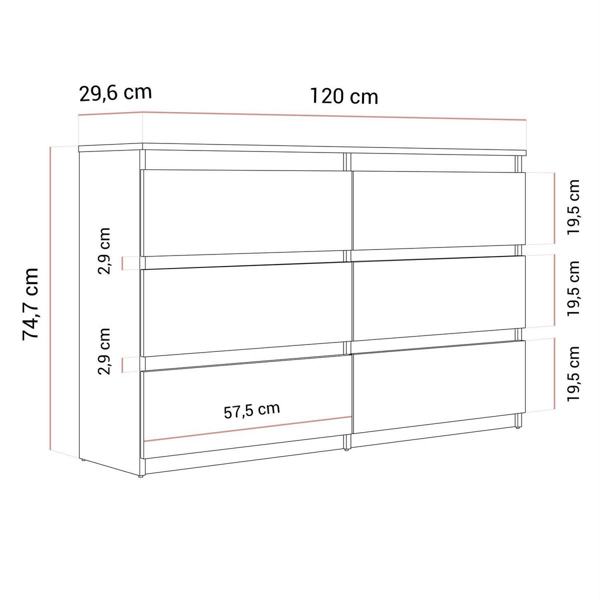SIDEBOARD HANA M6 Artisan Eiche / Anthrazit 120cm - Eiche Artisan, Holzwerkstoff (120/74.4/30cm) - Lookway