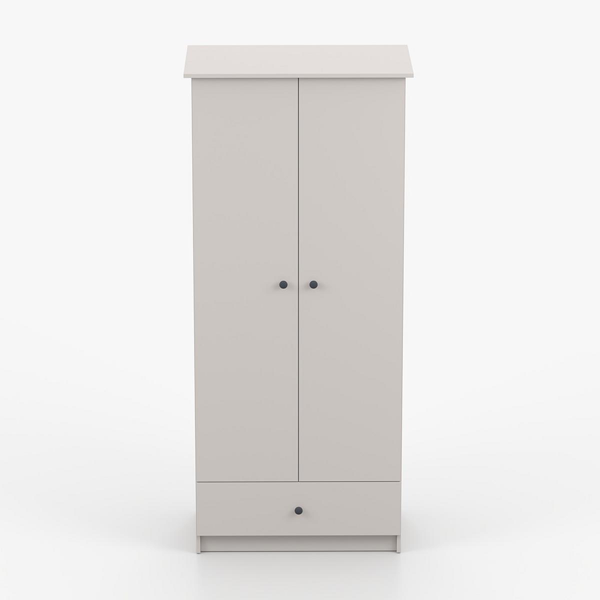 DREHTÜRENSCHRANK 85,5/193/53 cm 2-türig Olaf II Kaschmir + anthrazit Griffe - Kaschmir/Anthrazit, Holzwerkstoff/Metall (85.5/193/53cm) - imoebel24