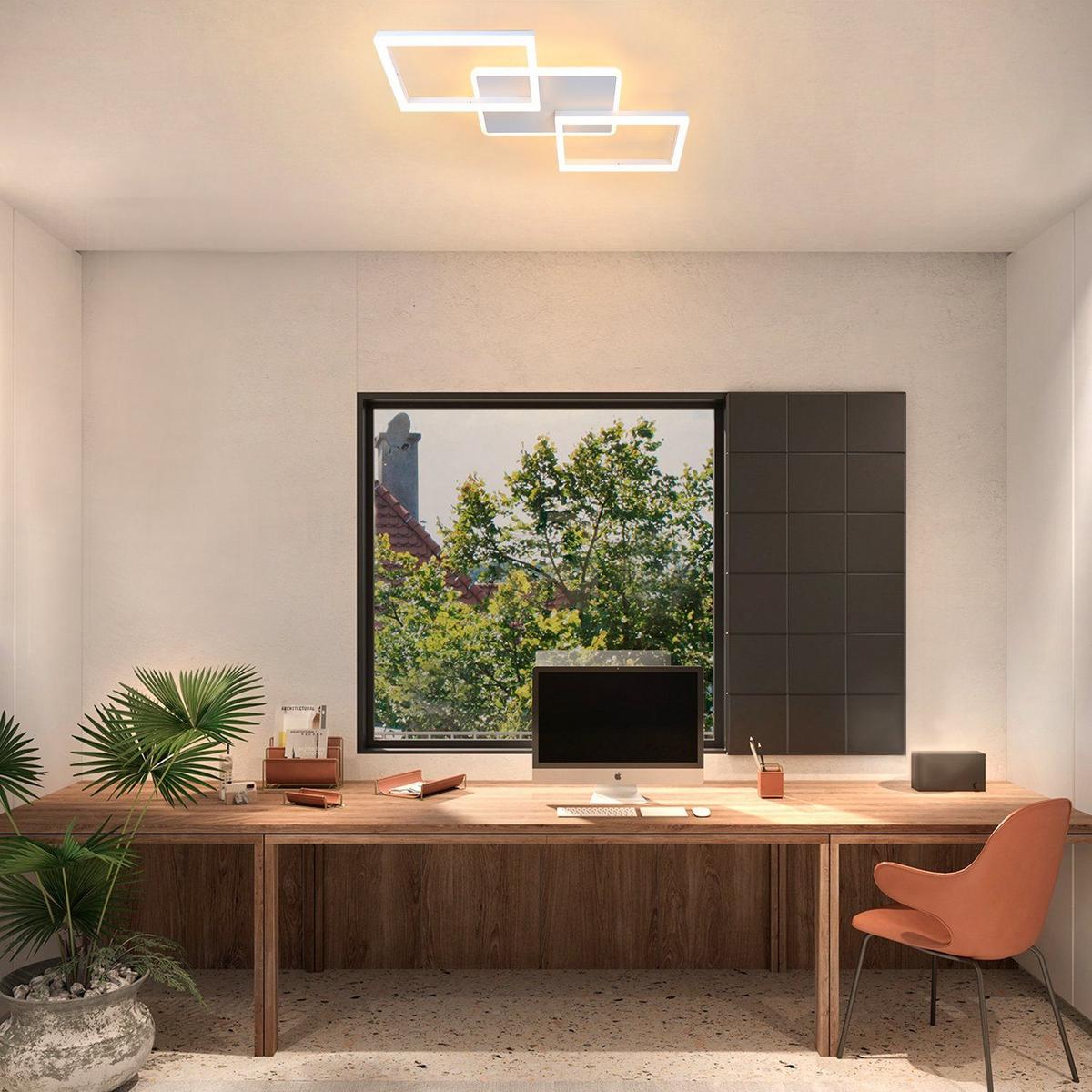 LED-DECKENLEUCHTE Marco 54/35/6 cm - Weiß, Metall (54/35/6cm) - Nettlife