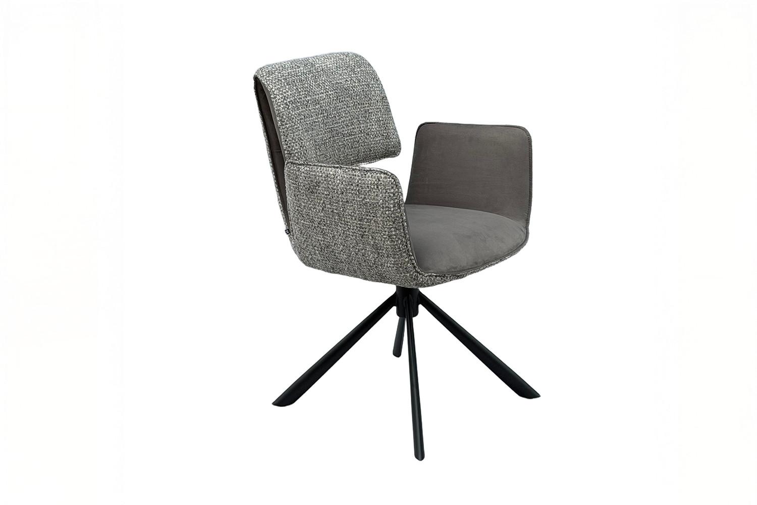 ESSZIMMERSTUHL EDENIA Grau Webstoff Drehbar (360°) (1er-Set) - Grau, Kunststoff/Textil (60/86/65cm) - KAWOLA