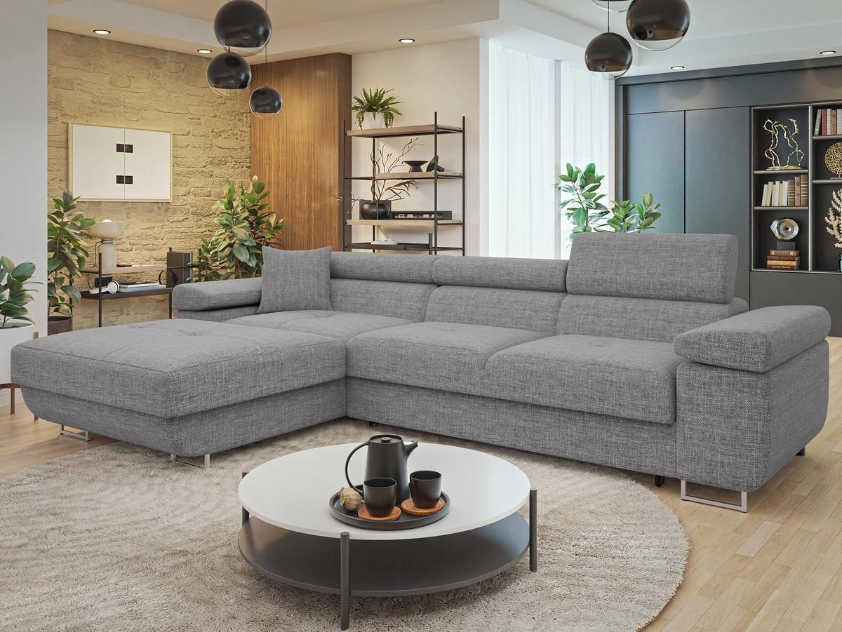 ECKSOFA Torezio Mini, Seite: Links - Grau, Holz/Textil (280/170cm) - MIRJAN24