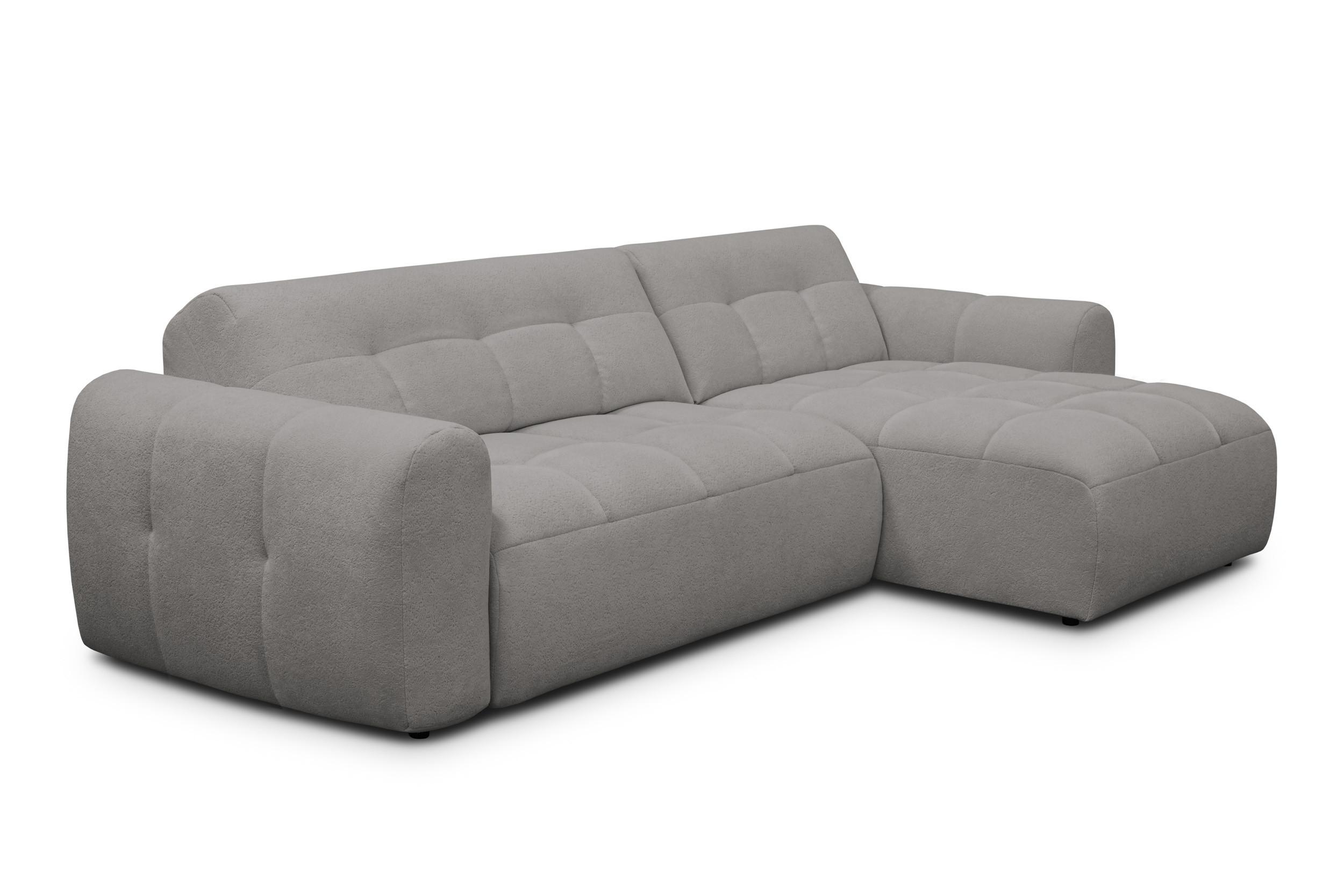 ECKSOFA LUMERO 4-Sitzer RECHTS, taupe - Taupe/Schwarz, Holz/Textil (275/166cm) - Courtois Laville
