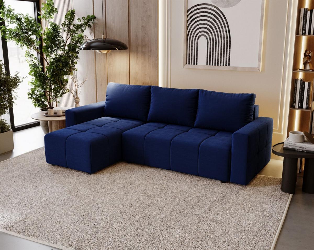 ECKSOFA Noha In Kronos - Dunkelblau, Holzwerkstoff/Textil (231/142cm) - Fun Möbel