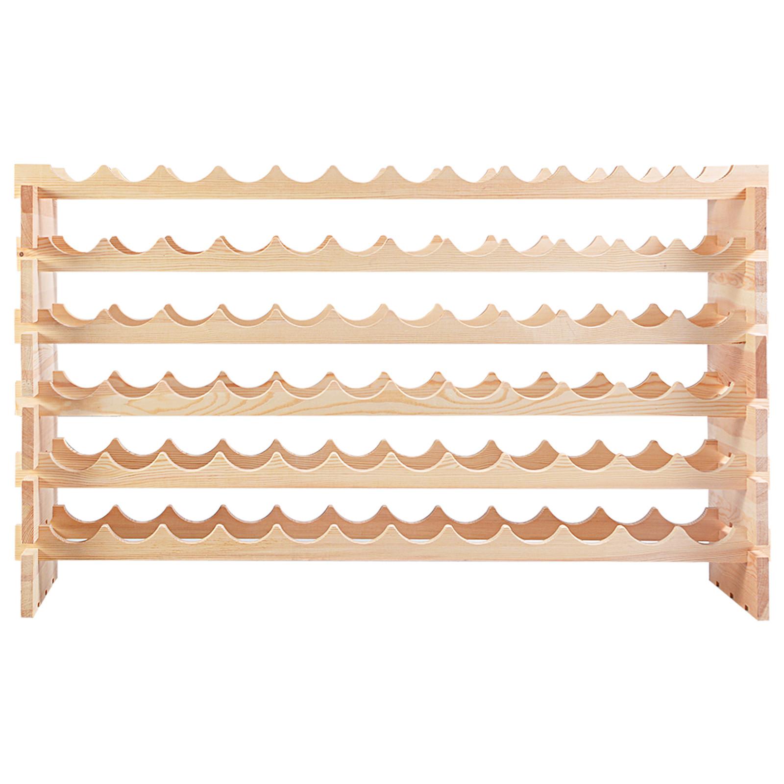 WEINREGAL 72 Flaschen Holz - Naturfarben, Holz (119/72/29cm) - COSTWAY