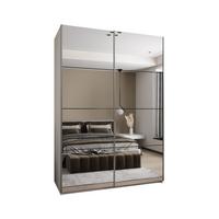 SCHWEBETÜRENSCHRANK 245,5/170/64 2-türig - Silberfarben/Schwarz, Holz/Metall (170/245/64cm) - Abiks Möbel