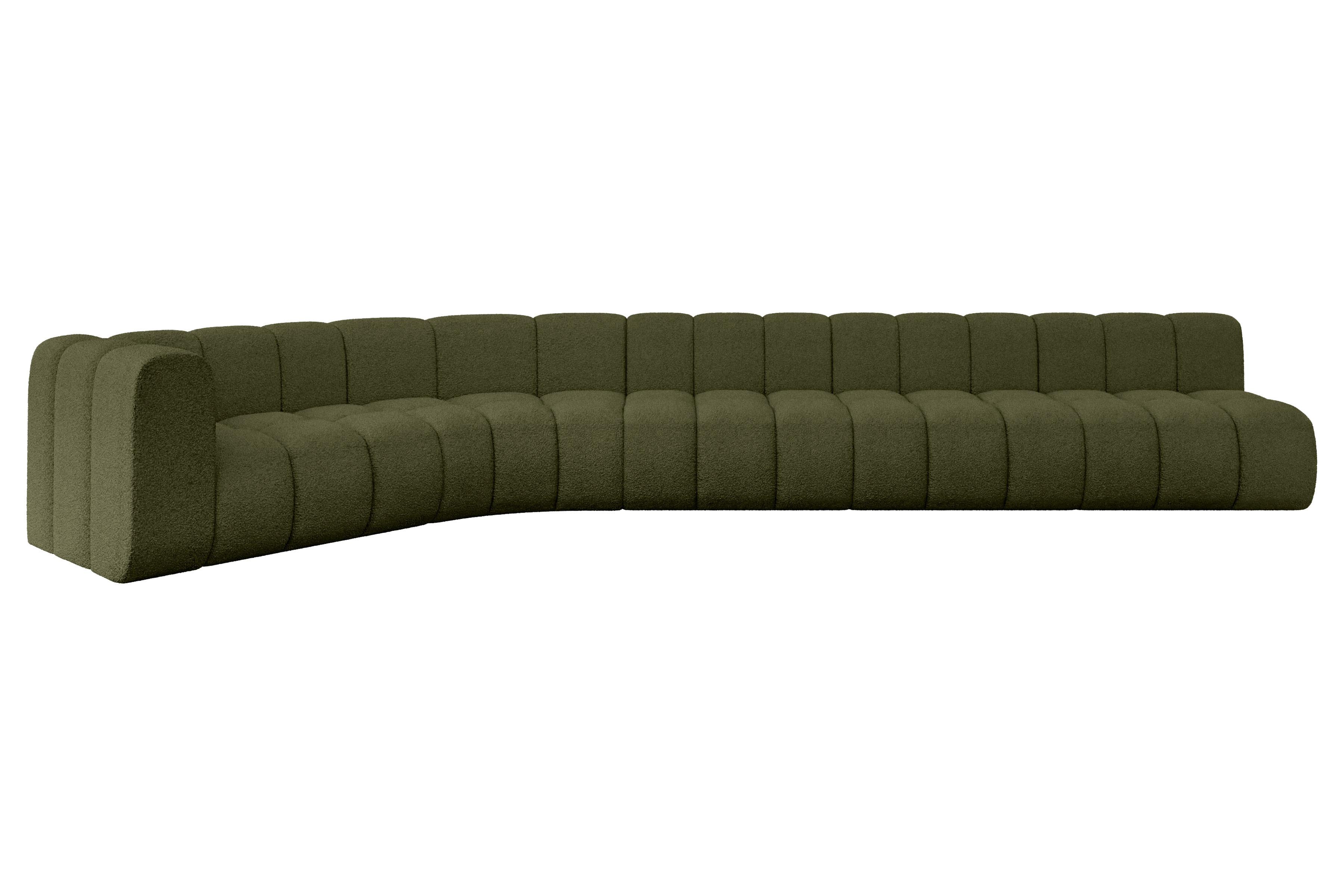 ECKSOFA modulares Sofa Karex-L3 - 490x194x70 cm Grün - Grün, Holzwerkstoff/Textil (490/194cm) - ALTDECOR