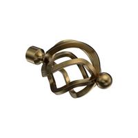ENDSTÜCKE FÜR GARDINENSTANGEN 16 mm Ø, Paolo Messing Antik, Packung 2 Stück - Messingfarben/Bronzefarben, Metall (10.6/6.9/6.9cm) - INTERDECO