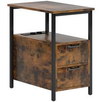 BEISTELLTISCH Couchtisch mit Aufladestation, USB-Anschlüssen und Steckdosen - Braun, Holzwerkstoff (55/35/58.5cm) - HOMCOM
