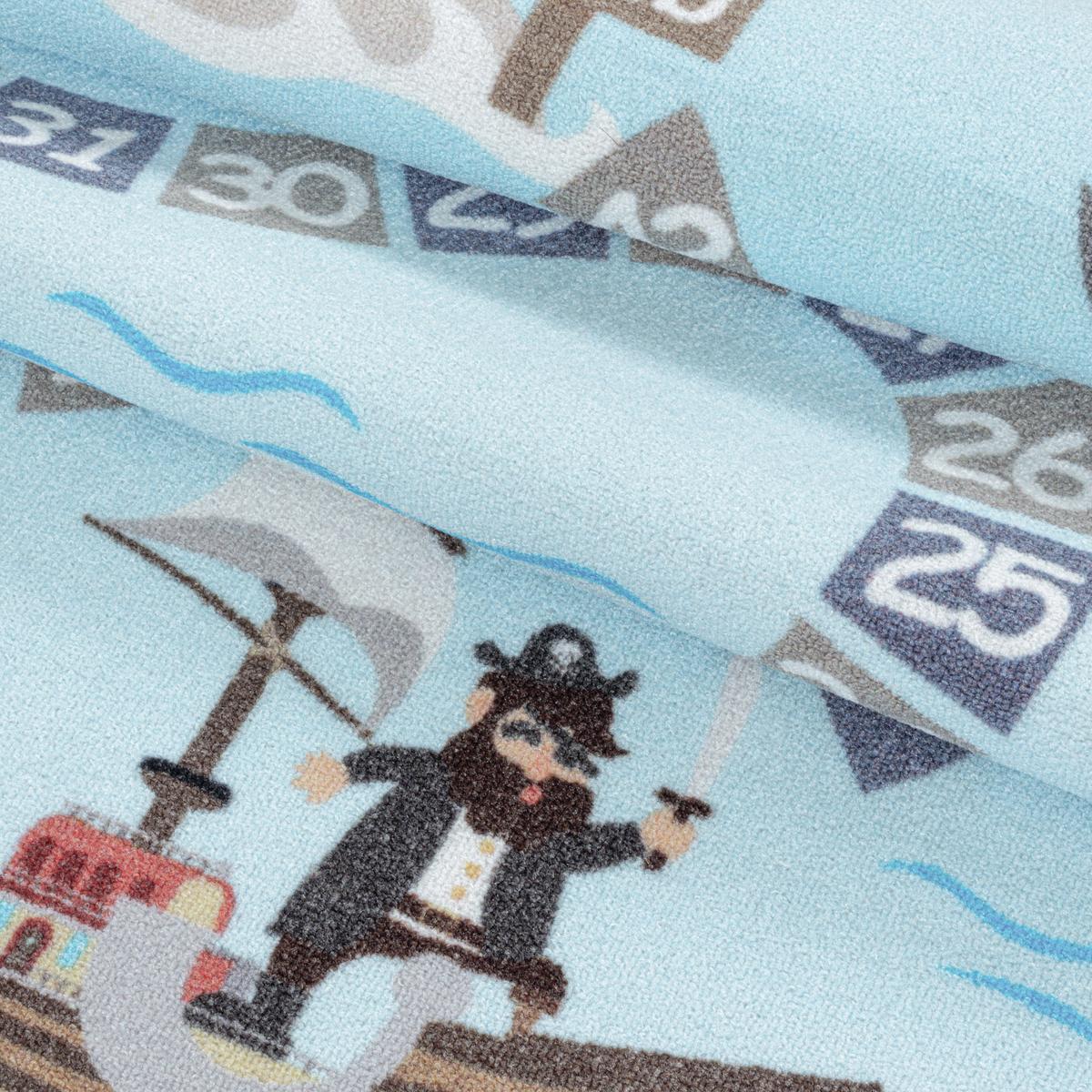 SPIELTEPPICH TRAUN in Blau, mit Piraten-Motiv, 100 x 150 cm - Blau, Textil (100/150cm) - KADIMA DESIGN