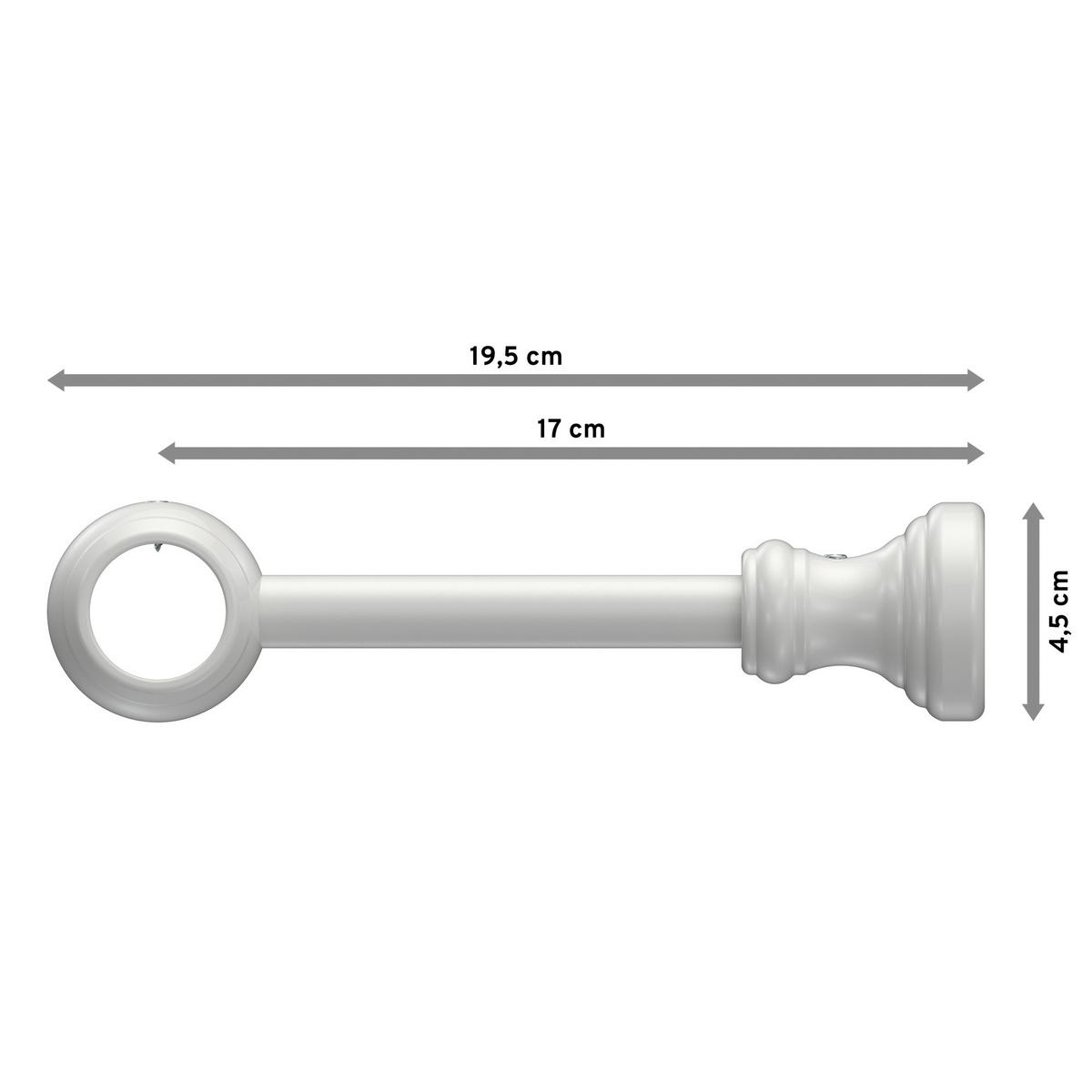 TRÄGER FÜR GARDINENSTANGEN 28 mm Ø, Classic 1-läufig, Weiß - Weiß, Kunststoff (19.5/5/5cm) - INTERDECO