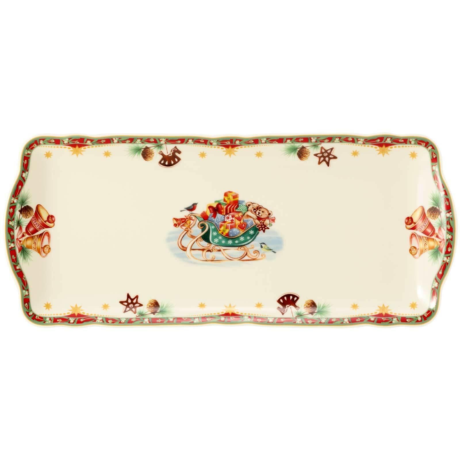KUCHENPLATTE Marieluise Weihnachtsnostalgie creme 34,5 x 15 cm - Creme, Keramik (14.9/2.8/34.6cm) - Seltmann Weiden