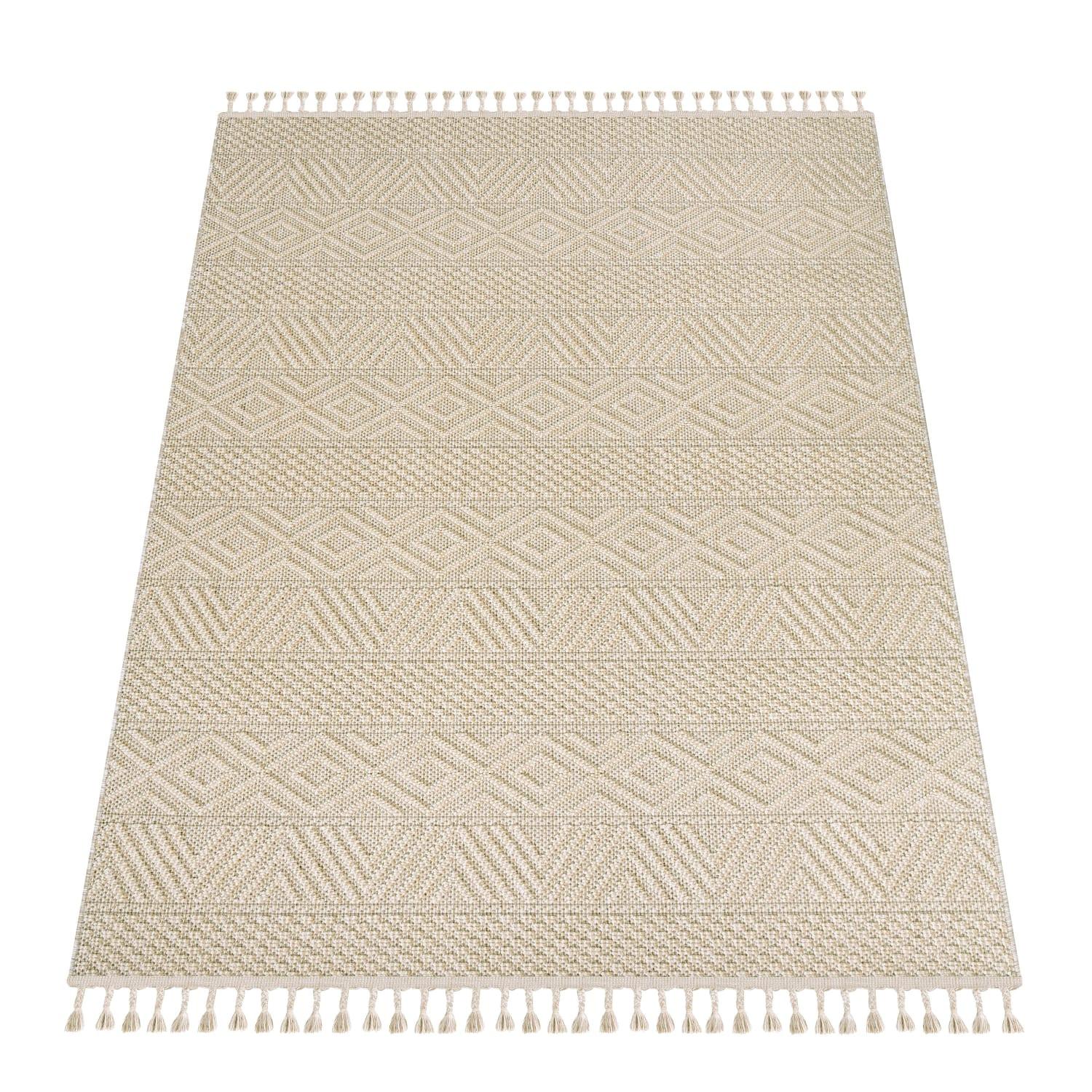 KURZFLORTEPPICH, mit Struktur, Florhöhe 7 mm, Creme, 240 x 340 cm - Beige, Textil (240/340cm) - KADIMA DESIGN