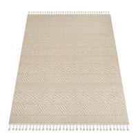 KURZFLORTEPPICH, mit Struktur, Florhöhe 7 mm, Creme, 80 x 150 cm - Beige, Textil (150/80cm) - KADIMA DESIGN