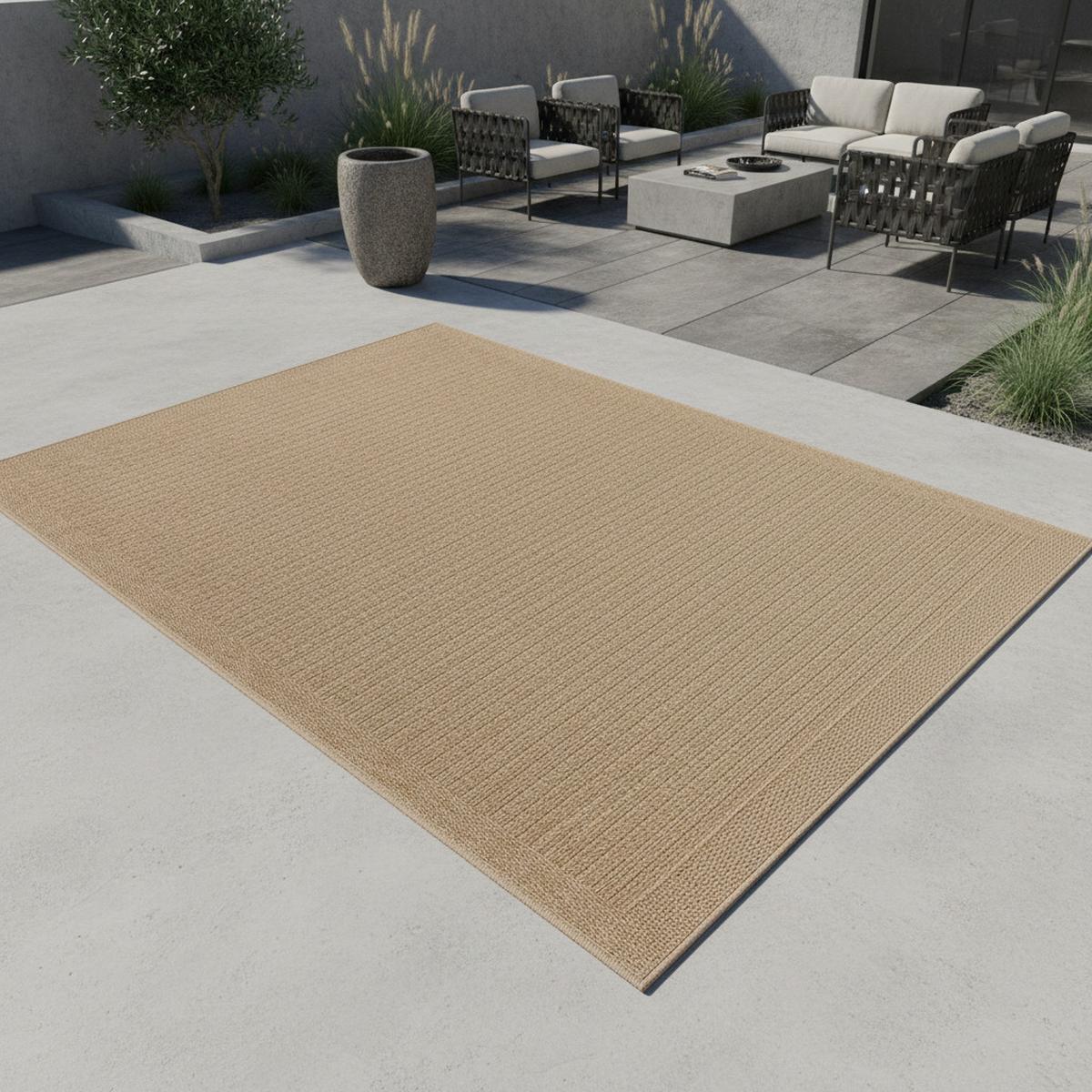 OUTDOORTEPPICH KASBERG, im Vintage-Stil, aus Polypropylen, Beige, 160 x 230 cm - Beige, Textil (230/160cm) - KADIMA DESIGN