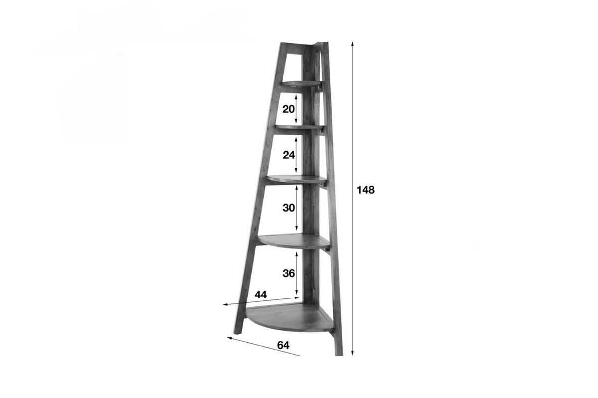 ECKREGAL TAVIRA Braun Akazie - Sandfarben, Holz (64/148/44cm) - KAWOLA