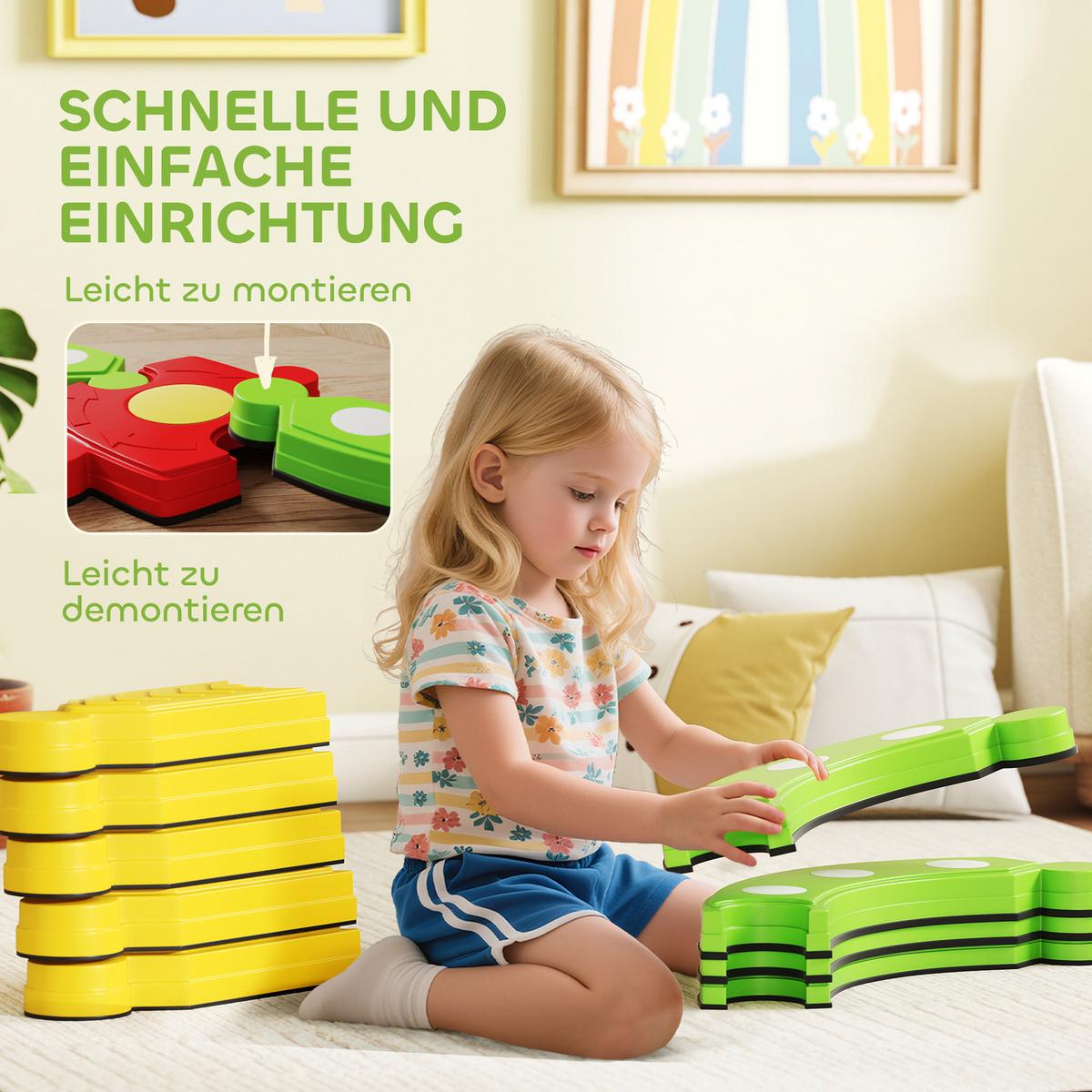 KINDER-BALANCIERBALKEN Kunststoff Mehrfarbig - Multicolor, Kunststoff (176/10.5/176cm) - AIYAPLAY
