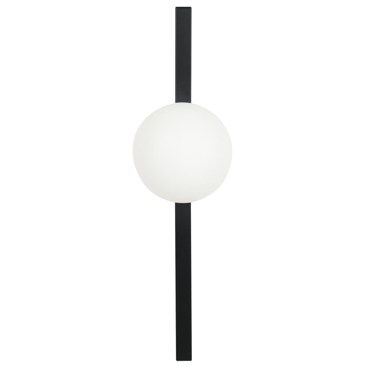 WANDLEUCHTE Isabella 17/15/55 cm - Schwarz, Glas (15/55/17cm) - Beliani