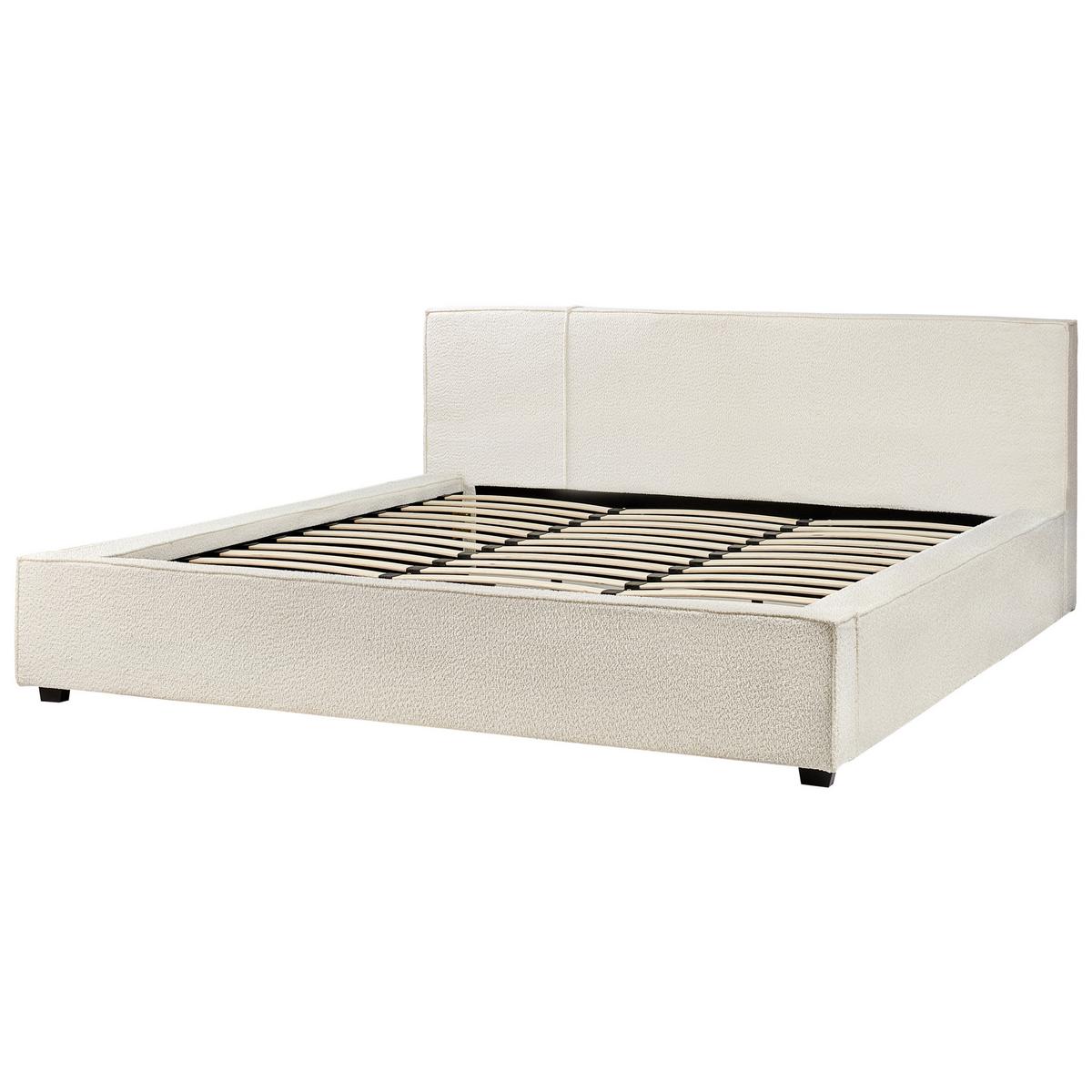 POLSTERBETT mit Lattenrost 180x200 cm Weiß Mirande - Creme, Textil (180/200cm) - Beliani