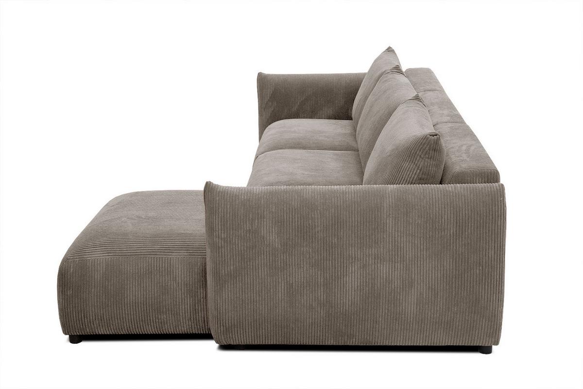 ECKSOFA TAUER 5-Sitzer, taupe - Taupe/Schwarz, Holzwerkstoff/Kunststoff (294/173cm) - Wozimo