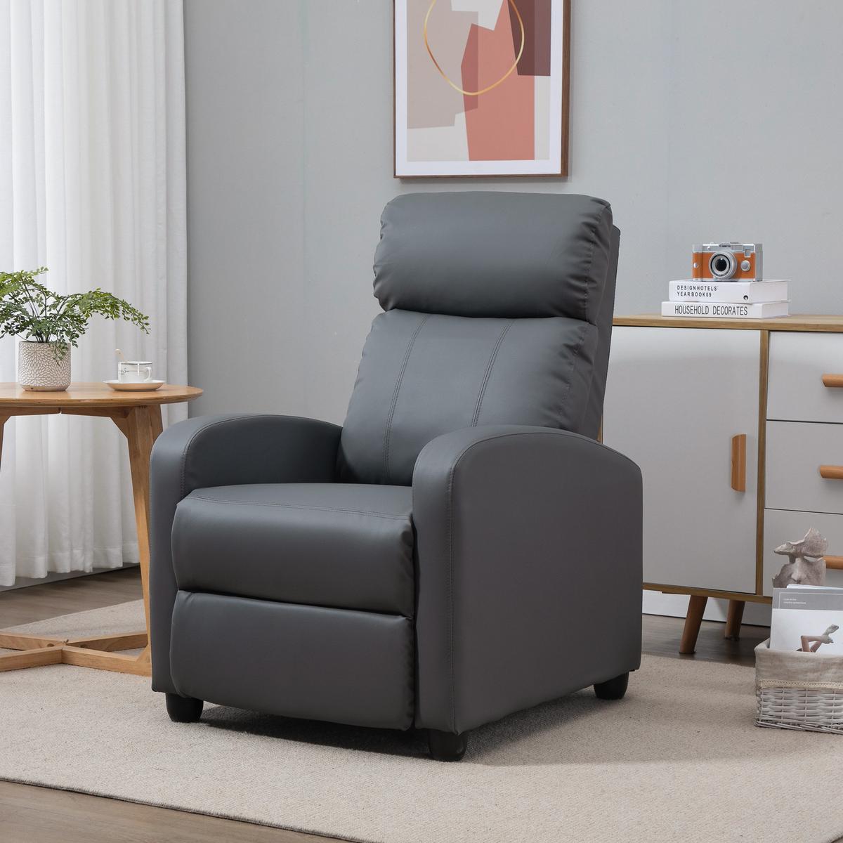 MASSAGESESSEL Kunstleder Schaumstoff Grau - Schwarz/Grau, Kunststoff (88/98/68cm) - HOMCOM