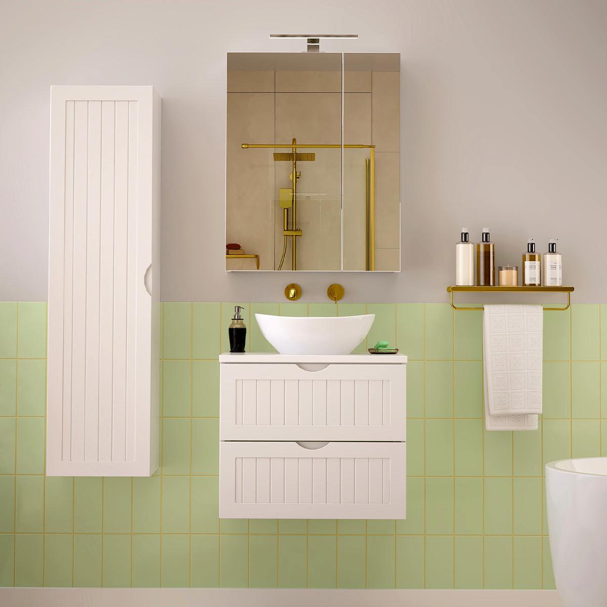 WASCHTISCHUNTERSCHRANK 60.6cm Soline Weiß - Weiß, Holzwerkstoff (60.6/52.2/46.5cm) - Petits-meubles